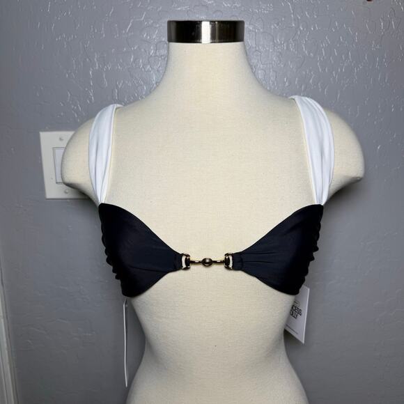 Princess Polly Other - Princess Polly Siamese Bikini Top, Black/White, US 6